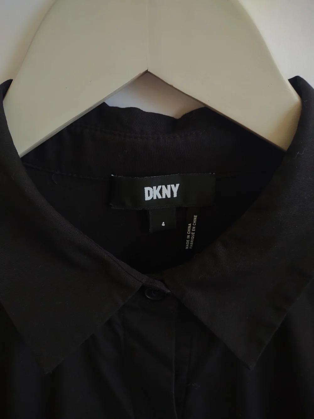 Dkny Black Puff-Sleeve Button Front Mini Dress